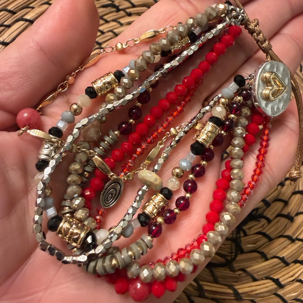 Vibrant Beaded Bracelet with Gold Accents